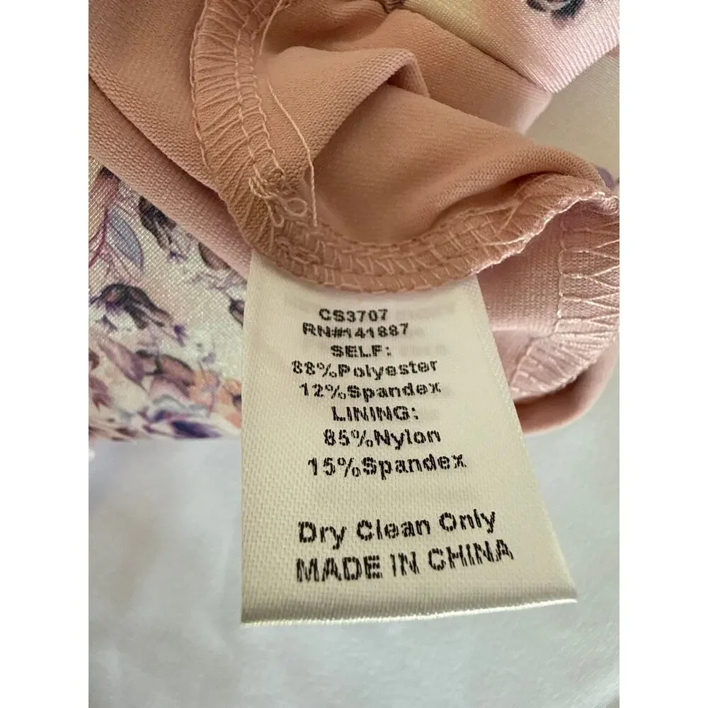 Light Pink Ethereal Floral Tennis Skirt Built In Shorts Ruffle Hem Large NWT